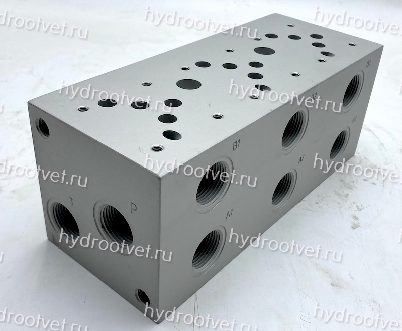 PD10-10A3-AL - трехместная плита для гидравлических распределителей и клапанов NG10