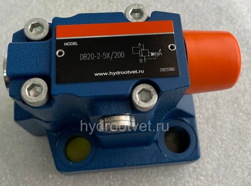 DB20-2-5X/100Y - Предохранительный клапан Ду25 с давлением настройки до 100 бар, управление - Y - внешний дренаж