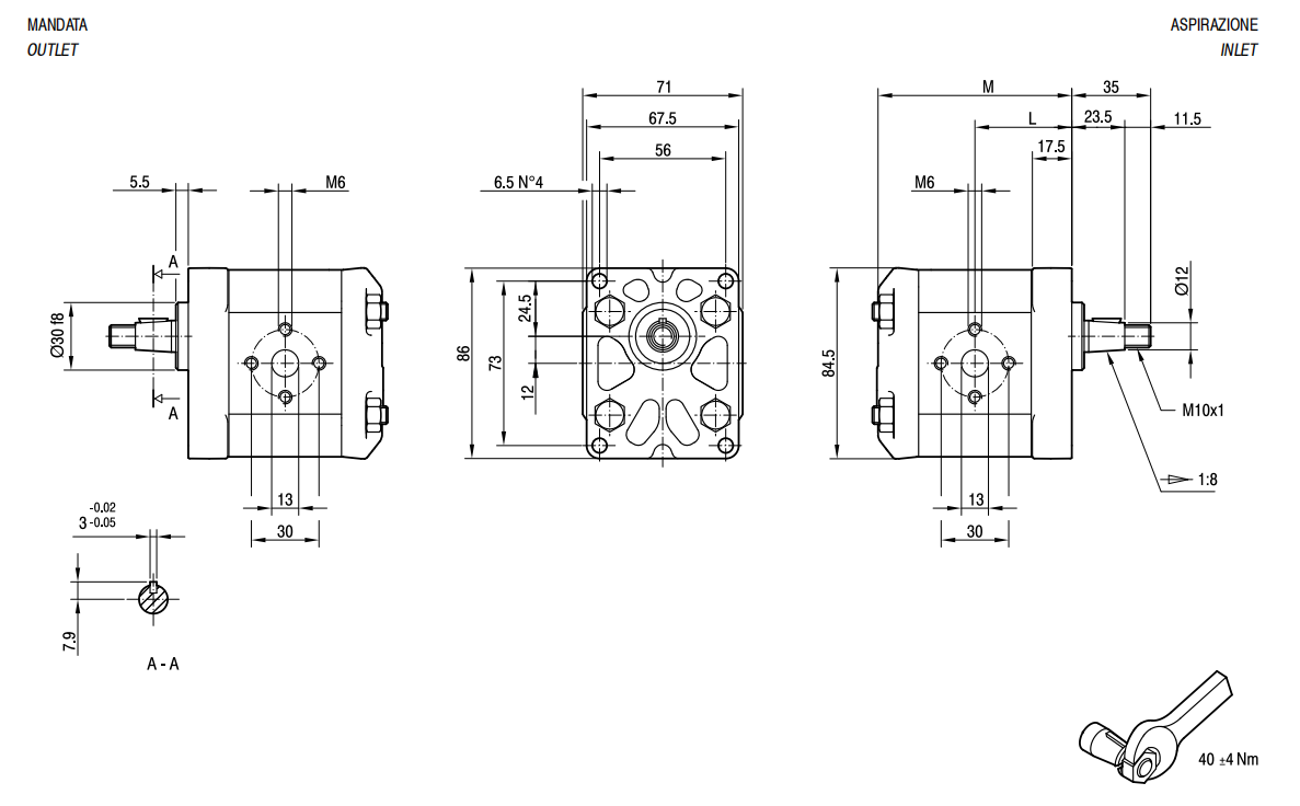 Гидравлические шестерёнчатые насосы серии ALP1-D(S)-11