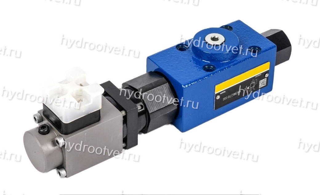 DRE6-1X/50MG24K4M - Пропорциональный редукционный клапан Ду6, давление регулировки до 50 бар, монтаж - на плиту