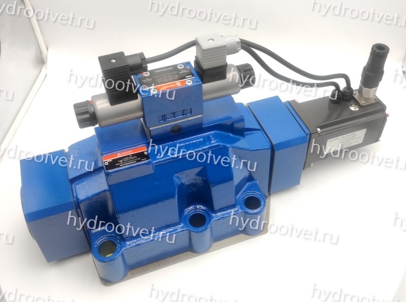 4WRKE32W6-600L-3X/6EG24K31/F1D3M - Пропорциональный распределитель с обратной связью по положению золотника и со встроенным усилителем (OBE), Ду32, F1 = 4-20 мА, номинальный расход 600 л/мин, схема W6-, каналы управления ET = X и Y - внешние