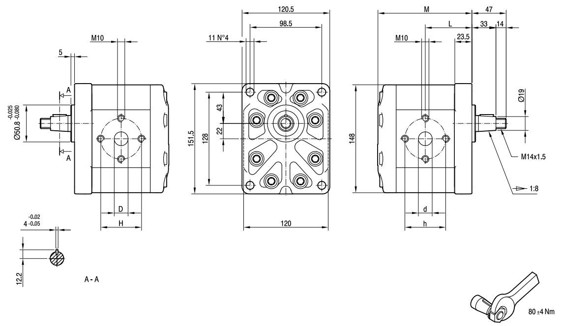 Гидравлические шестерёнчатые насосы серии ALP3-D(S)-60