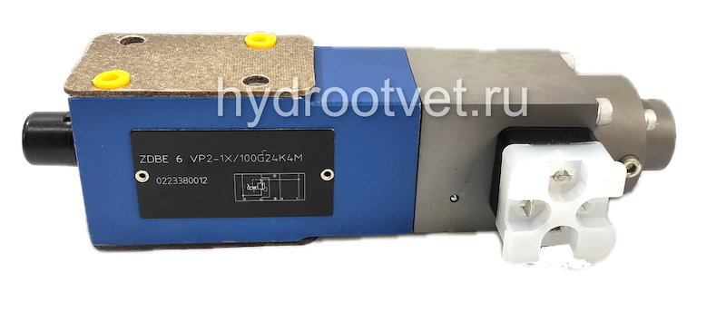ZDBE6VP2-1X/315G24K4M - Пропорциональный предохранительный клапан Ду6 (расход до 15 л/мин), давление регулировки до 315 бар, встроенные усилитель = нет, монтаж - модульный