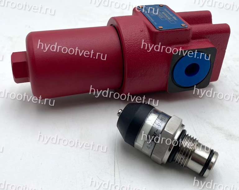 WKDFBN/HC990F10C1.1 - Напорный фильтр гидравлический одинарный модели DF тонкость фильтрации 10 мкм, типоразмер 990, вид присоединения: фланец SAE 2'' (DN50), материал корпуса - чугун, рабочее давление до 420 бар, электрический индикатор загрязнения