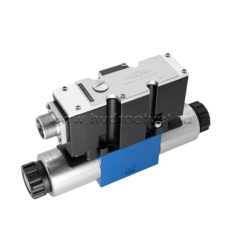 4WRAE6WA30-2X/G24K31/A1V - Пропорциональный распределитель со встроенной электроникой Ду6, A1 = ±10 В, номинальный расход 30 л/мин, схема WA