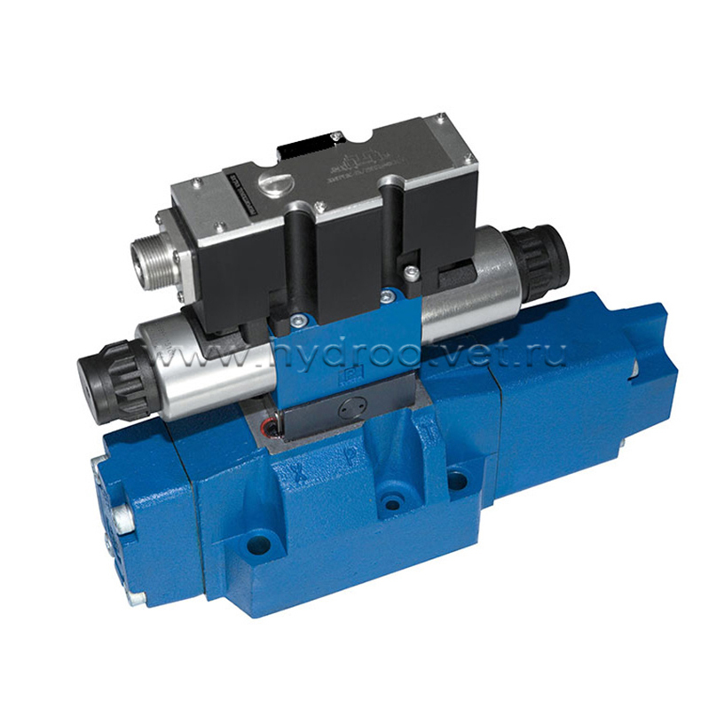 4WRZE16W8-100-7X/6EG24K31/A1D3M - Пропорциональный распределитель Ду16 со встроенным усилителем (OBE), номинальный расход 100 л/мин, схема W8-, каналы управления X и Y - внешние, сигнал управления ± 10 В