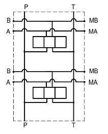 PD10-10A5-ST - Пятиместная стальная плита для гидравлических распределителей и клапанов NG10