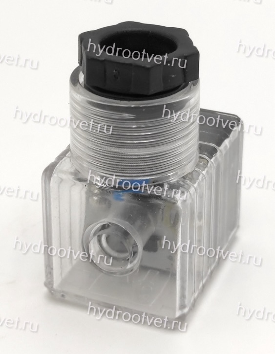 Plug5/RZ5L - Штeкep для диcкpeтнoгo клaпaнa с выпрямителем, c индикaциeй, пpoзpaчный