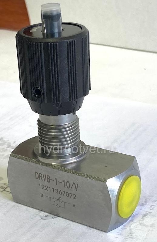 DV06-1-10/V - Дроссель трубного монтажа c рукояткой, G1/8, обратный клапан - нет