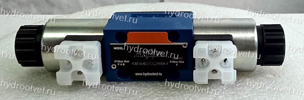 4WE6H61/CG24N9K4 - Гидрораспределитель золотниковый Ду 6 с электроуправлением, схема H (14), электроуправление G24, возврат - пружинный