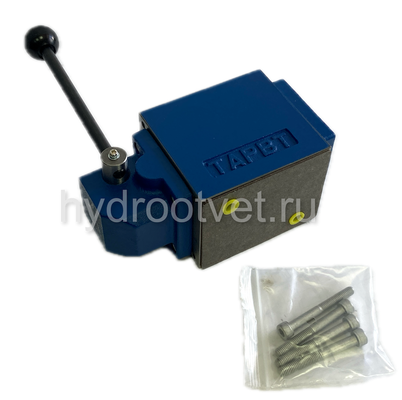 4WMM10F10/F - Гидрораспределитель Ду 10 с ручным управлением, схема F (54), возврат - F = фиксатор