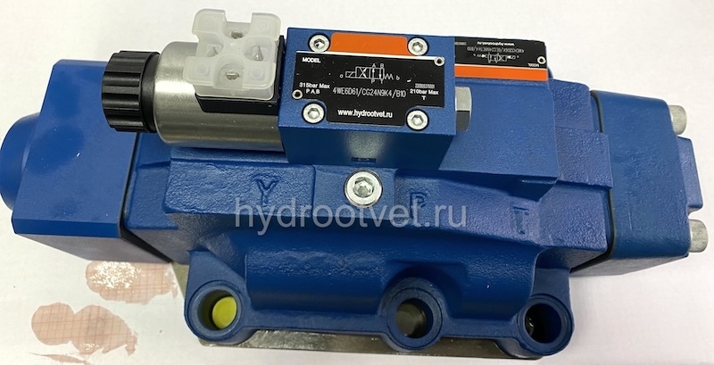 4WEH32HC6X/6EG24N9K4 - Гидрораспределитель с электроуправлением Ду32 схема C (574), напряжение G24, каналы управления X и Y - внешние