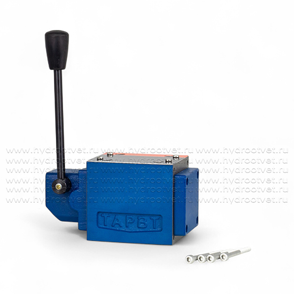 4WMM10J10 - Гидрораспределитель Ду 10 с ручным управлением, схема J (34), возврат - пружинный