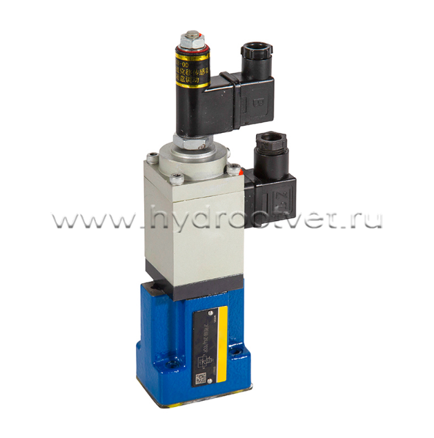 2FRE6A-2X/10QK4MV - Пропорциональный регулятор расхода Ду6 с доп. каналом (для сглаживания), номинальный расход 10 л/мин, характеристика прогрессивная, обратный клапан - нет