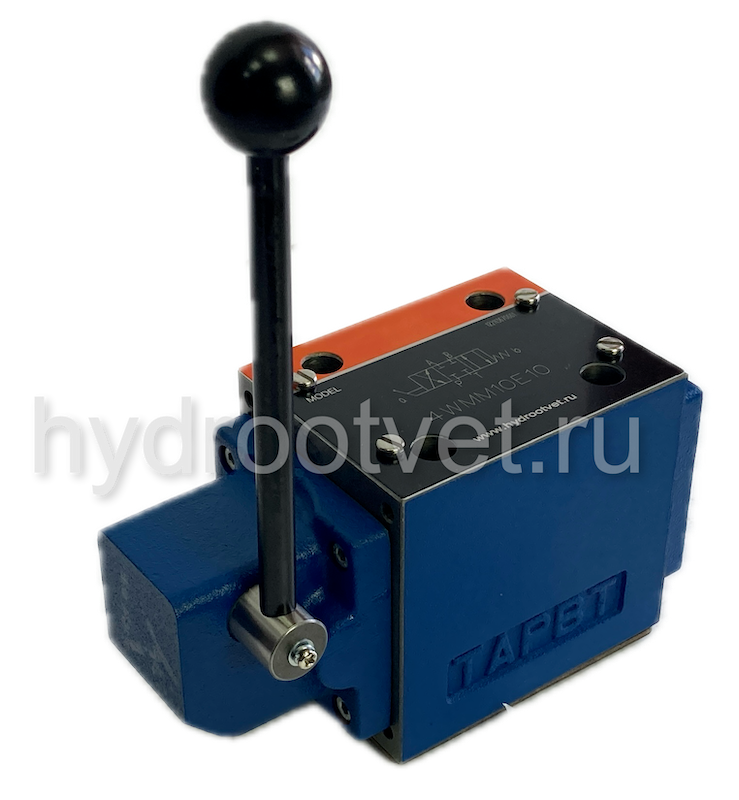 4WMM10F10/F - Гидрораспределитель Ду 10 с ручным управлением, схема F (54), возврат - F = фиксатор