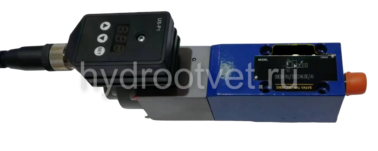 DBEE6-1X/200YG24K31C - Пропорциональный предохранительный клапан Ду6 (расход до 30 л/мин), давление регулировки до 200 бар, встроенные усилитель = есть, монтаж - на плиту