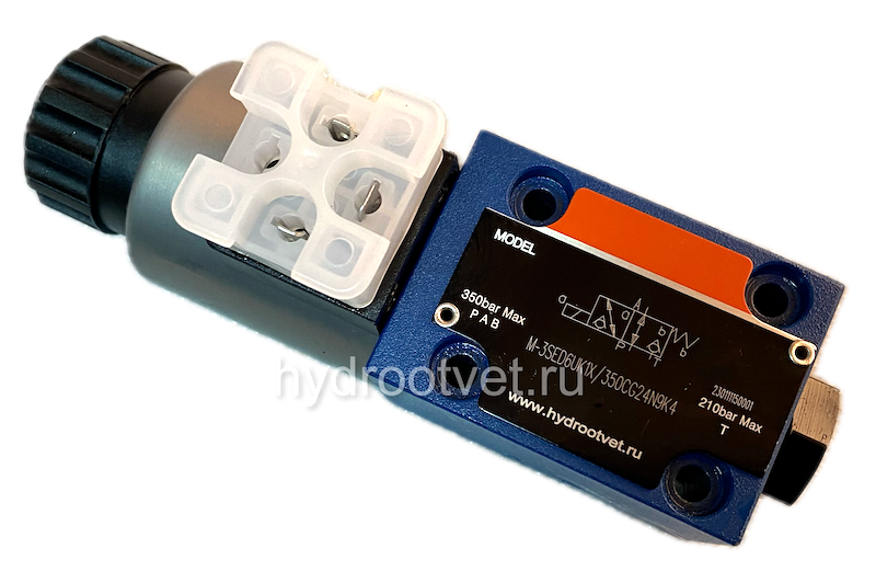 M-3SED6UK1X/350CG24N9K4/V - Гидрораспределитель седельного типа Ду 6 с электроуправлением (на 350 бар), схема UK, уплотнение V = FKM