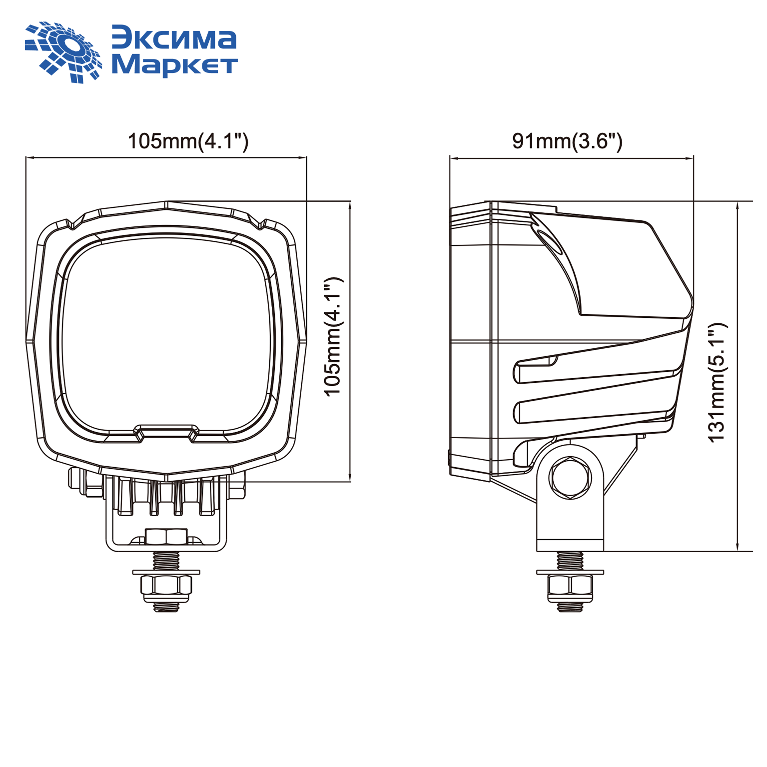 Светодиодная рабочая фара PRO-Lights EX-S6031 60W