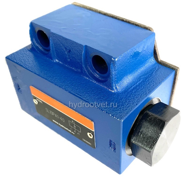 SL10PB1-40 - Гидрозамок для монтажа на плиту Ду10, дренаж - L = есть, В = без предварительного открытия, давление открытия 1,5 бар