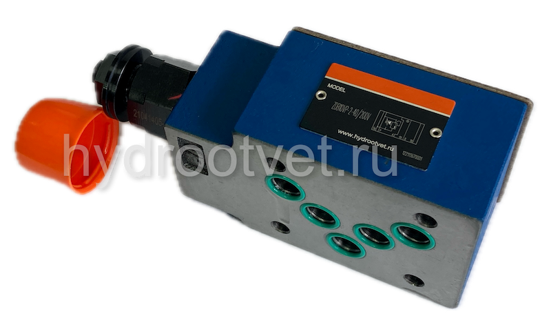 ZDB10VA2-4X/200V - Предохранительный клапан Ду 10 модульного монтажа, давление регулировки 200 бар, в каналах A → T