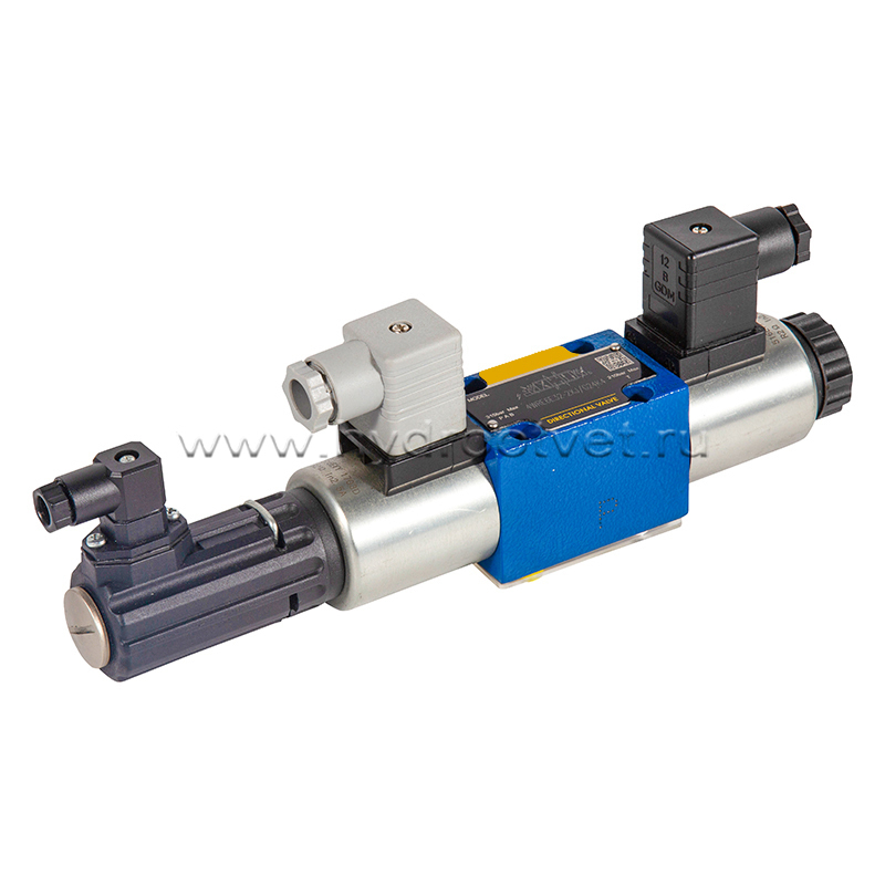 4WRE6W1-16-2X/G24K4/V - Пропорциональный распределитель с обратной связью по положению золотника без встроенной электроники Ду6, номинальный расход 16 л/мин, схема W1-