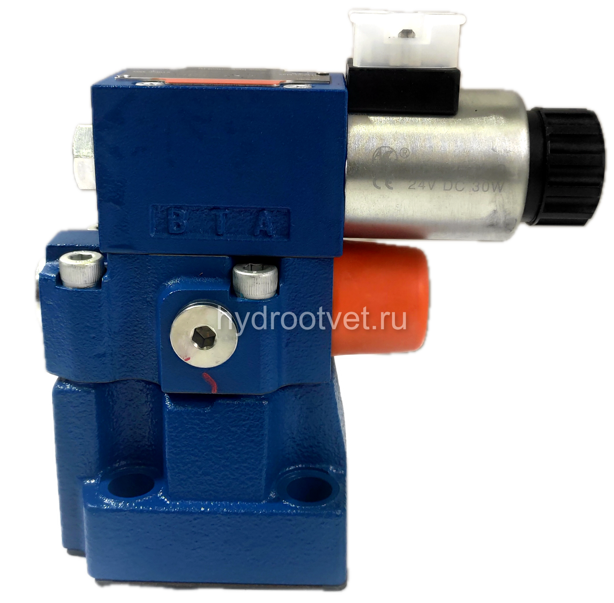 DBW10A2-5X/315CW220-50N9K4 - Предохранительный клапан Ду10 с давлением настройки до 315 бар, управление - X и Y - внутренние с разгрузкой A = закрыт с электроуправлением W220
