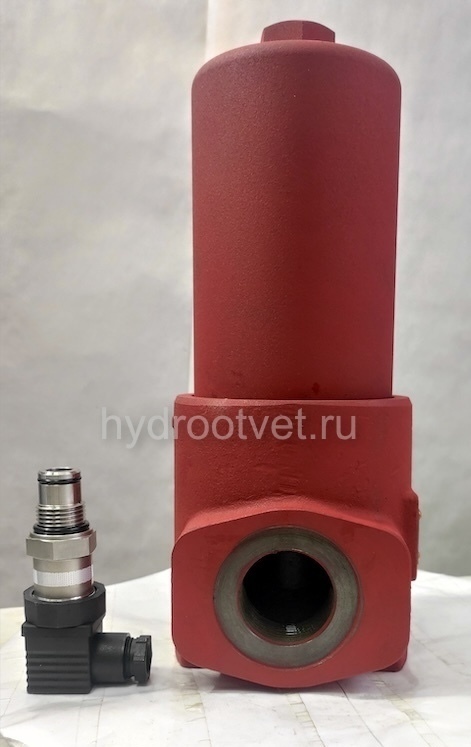 WKDFBN/HC160G10C1.1 - Напорный фильтр гидравлический одинарный модели DF тонкость фильтрации 10 мкм, типоразмер 160, вид присоединения: резьба G3/4, материал корпуса - чугун, рабочее давление до 420 бар, электрический индикатор загрязнения