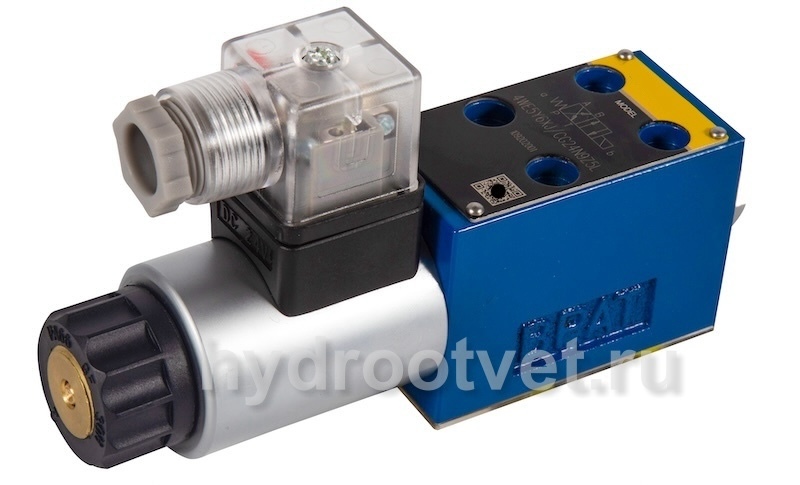 4WE5Q6X/CG24N9Z5L - Гидрораспределитель золотниковый Ду 5 с электроуправлением, схема Q (34), электроуправление G24, возврат - пружинный