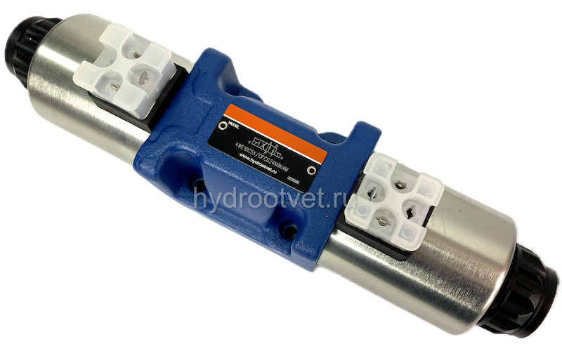 4WE10C5X/OFCG24N9K4/M - Гидрораспределитель золотниковый Ду 10 (серия 5X) с электроуправлением G24, схема C (574/ОФ), возврат - OF = без пружины, с фиксатором