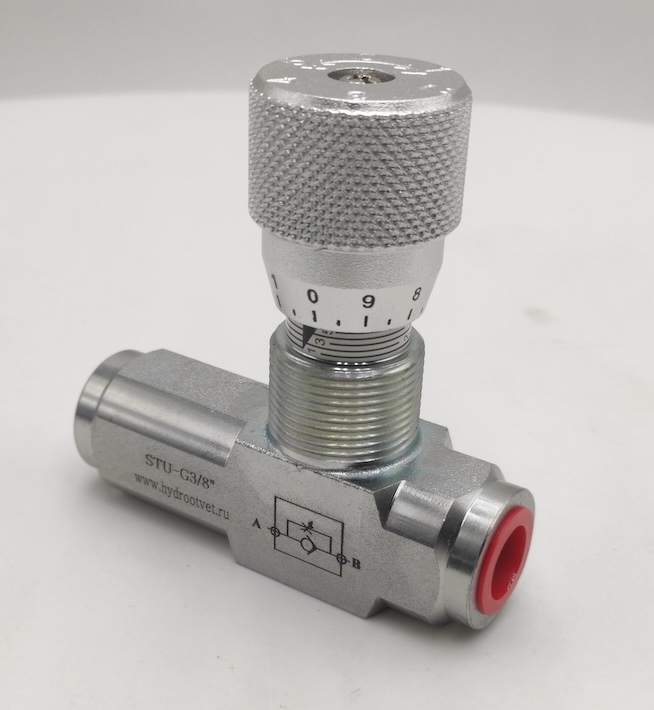 STU-G3/8-1111-1 - Дроссель трубного монтажа c рукояткой, G3/8, с обратным клапаном