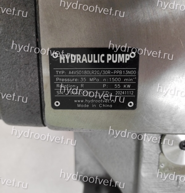 A4VSO180LR2G/30R-PPB13N00 - Насос аксиально-поршневой регулируемый с наклонной шайбой, рабочий объем 180 см3, LR2G = регулятор мощности с гиперболической характеристикой с дистанционным регулятором давления, номинальное давление 350 бар