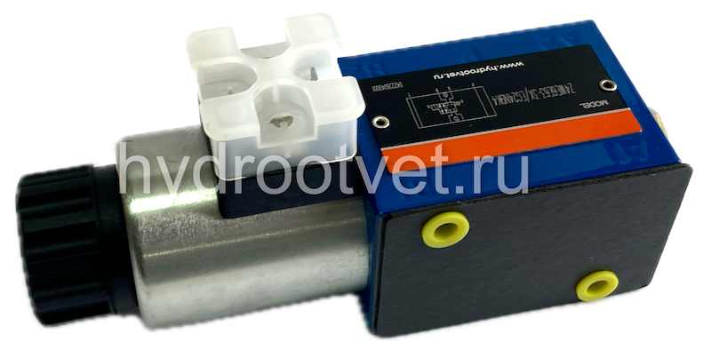 Z4WE6E63-3X/EG24N9K4 - Гидрораспределитель золотниковый Ду 6 модульного монтажа с электроуправлением, схема E63, электроуправление G24, возврат - пружинный