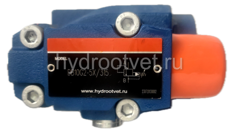 DB10G2-5X/50 - Предохранительный клапан Ду10 с давлением настройки до 50 бар, управление - X и Y - внутренние