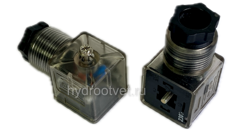 Штекер для дискретного клапана, с индикацией, прозрачный, Z5L, DIN43650/A, переменный ток