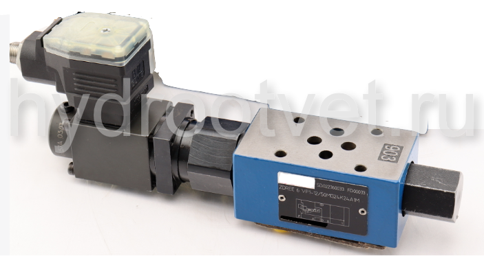 ZDREE6VP2-1X/315MG24K24F1M - Пропорциональный редукционный клапан Ду6 со встроенным усилителем, сигнал F1 = 4…20мА, давление регулировки до 315 бар, монтаж - модульный