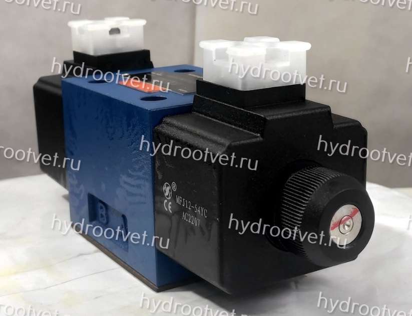4WE10J31/CW220-50N9K4 - Гидрораспределитель золотниковый Ду 10 с электроуправлением W230, схема J (34), возврат - пружинный