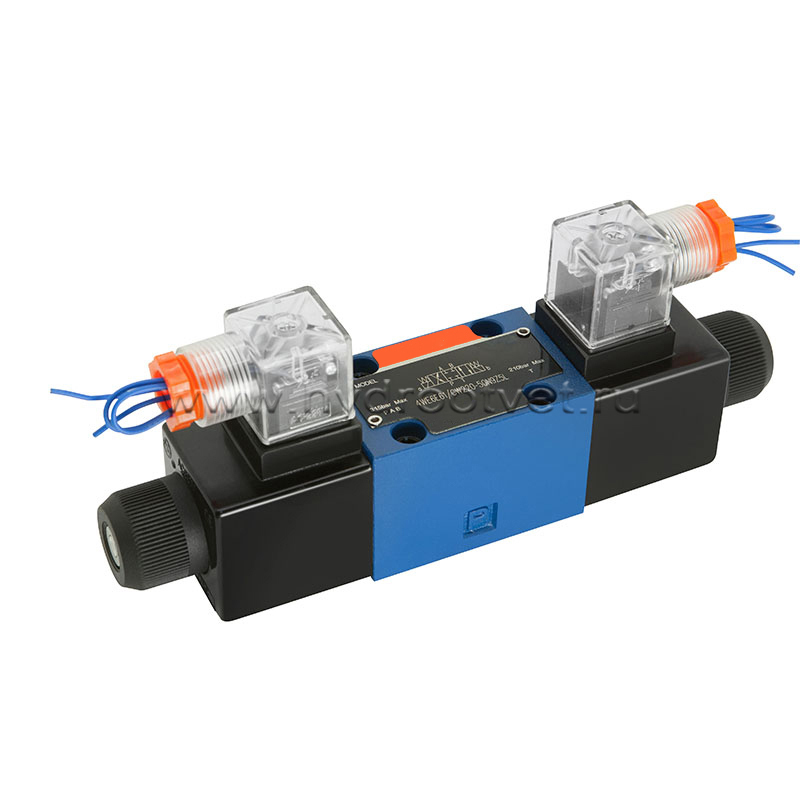 4WE6E61/CW220-50N9K4 - Гидрораспределитель золотниковый Ду 6 с электроуправлением, схема E (44), электроуправление W230, возврат - пружинный