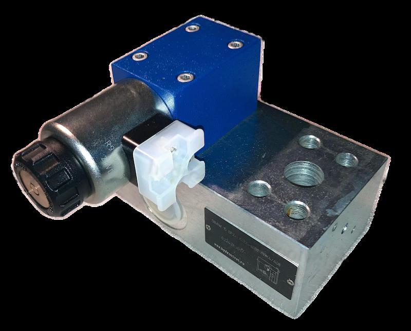 DBAW15BF2-2X/315-6EG24N9K4 - Предохранительный блок насоса Ду16 с давлением настройки до 315 бар, с разгрузкой B = открыт с электроуправлением G24