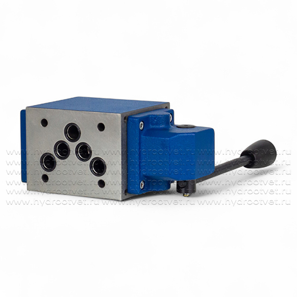 4WMM10J10 - Гидрораспределитель Ду 10 с ручным управлением, схема J (34), возврат - пружинный