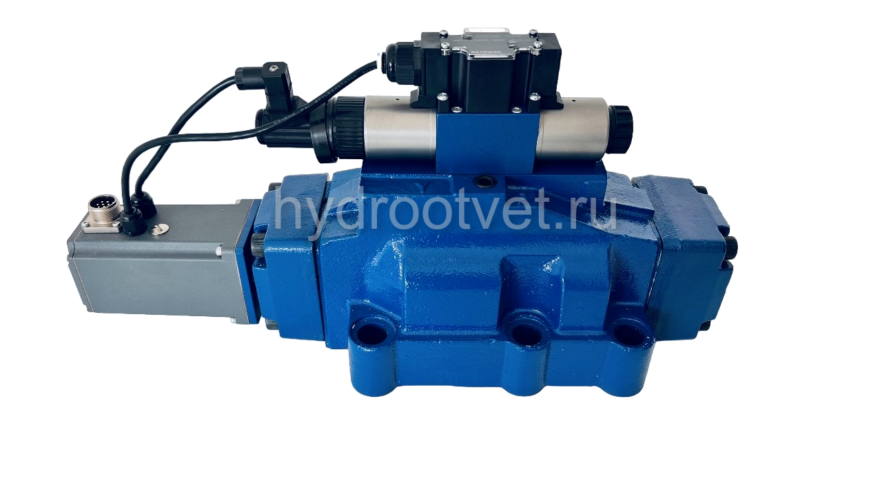 4WRTE32E1-600L-4X/6EG24EK31/A1M - Пропорциональный быстродействующий распределитель с обратной связью по положению золотника и со встроенным усилителем (OBE), Ду32, A1 = ±10 В, номинальный расход 600 л/мин, схема E1-, каналы управления E = X - внутренний 