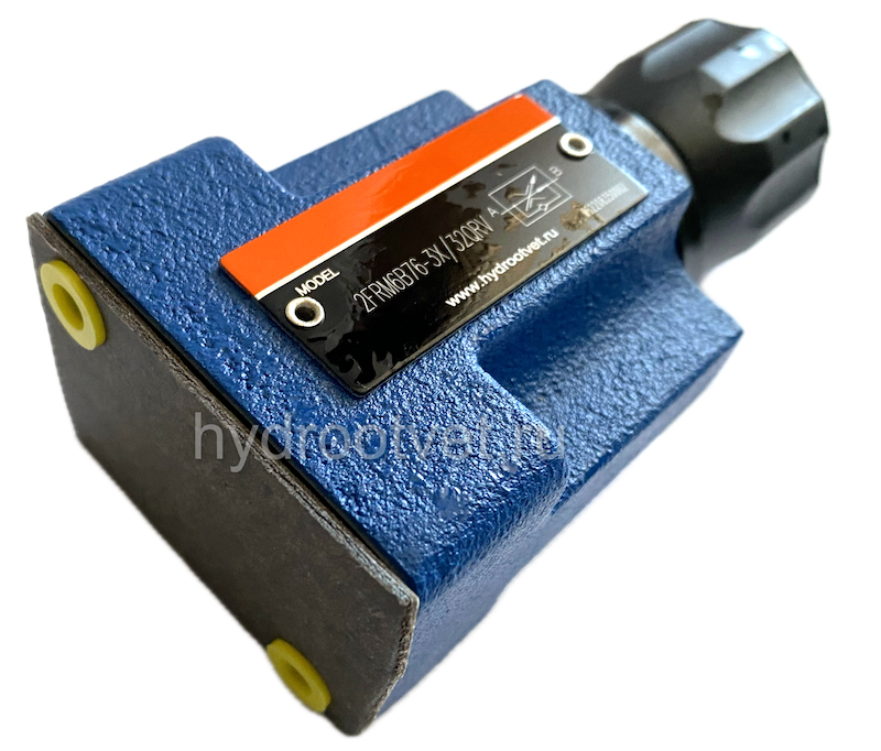 2FRM6B76-3X/10QRV - Регулятор расхода Ду 6 для монтажа на плиту, номинальный расход 10 л/мин, B = без доп. канала (стандарт), обратный клапан - есть