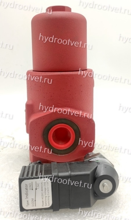WKDFBN/HC330G10D1.1/-L24 - Напорный фильтр гидравлический одинарный модели DF тонкость фильтрации 10 мкм, типоразмер 330, вид присоединения: резьба G11/2, материал корпуса - чугун, рабочее давление до 420 бар, визуально-электрический (лампа с напряжением