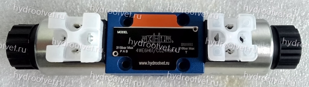 4WE6H61/CG24N9K4 - Гидрораспределитель золотниковый Ду 6 с электроуправлением, схема H (14), электроуправление G24, возврат - пружинный