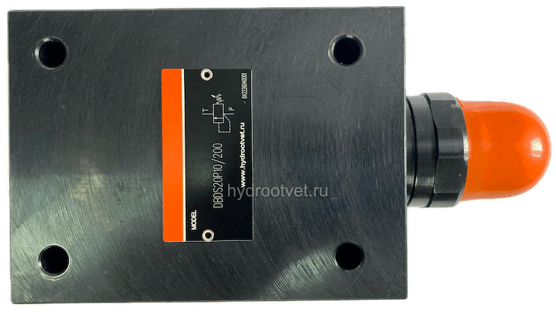 DBDS20P1X/100 - Предохранительный клапан прямого управления Ду20, давление регулировки до 100 бар, тип монтажа - на плиту, элемент регулировки S = винт
