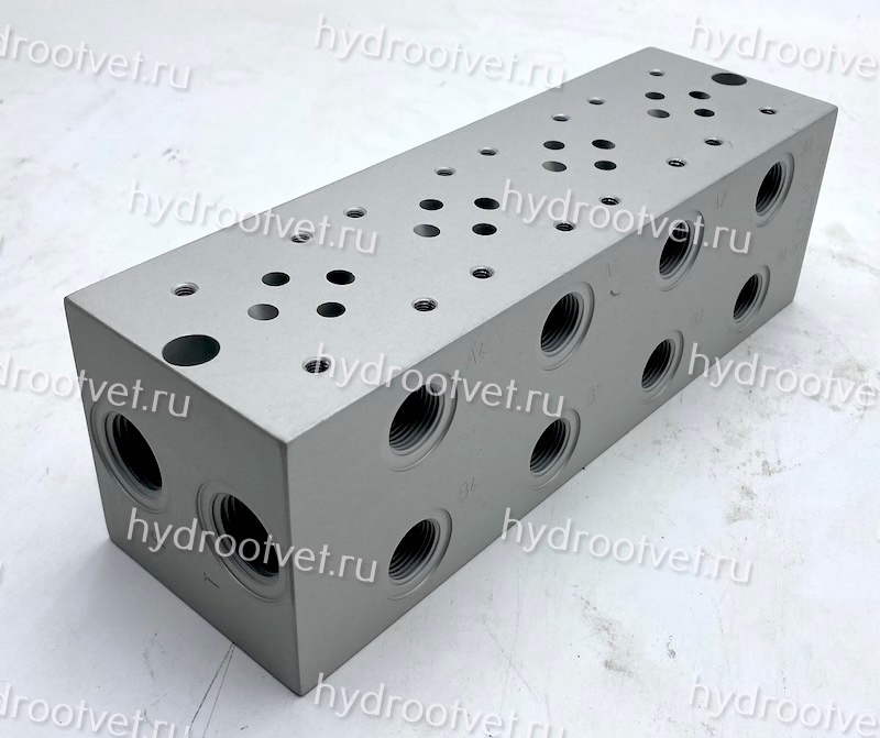 EM213/4Y - Четырехместная присоединительная плита для гидравлических распределителей и клапанов NG6 (аналог DR06/40)