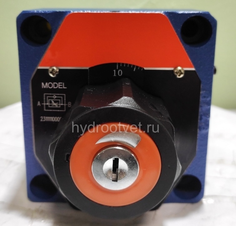 2FRM10-2X/16LB - Регулятор расхода Ду10 для монтажа на плиту, номинальный расход 16 л/мин, регулировка компенсатора - В = есть