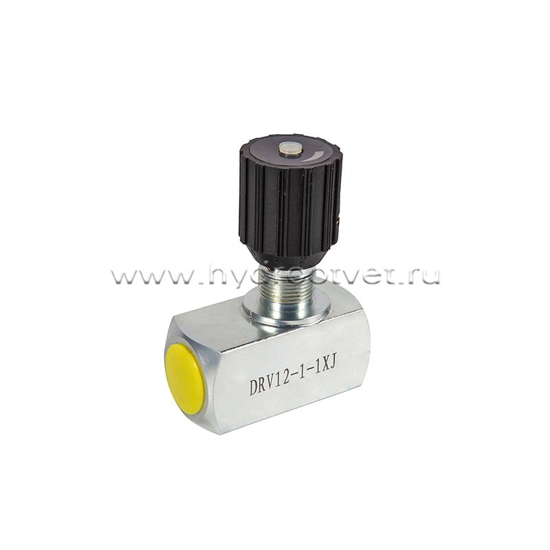 DRV12-1-10/V - Дроссель трубного монтажа c рукояткой, G1/2, обратный клапан - есть