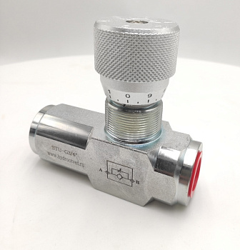 STU-G3/4-1111-1 - Дроссель трубного монтажа c рукояткой, G3/4, с обратным клапаном