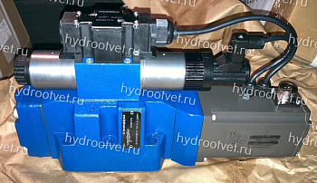 4WRTE16V1-125L-4X/6EG24K31/A1M - Пропорциональный быстродействующий распределитель с обратной связью по положению золотника и со встроенным усилителем (OBE), Ду16, A1 = ±10 В, номинальный расход 125 л/мин, схема V1-, каналы управления X и Y = внешние