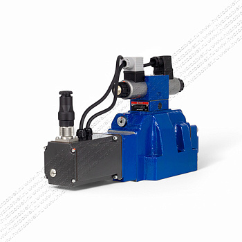 4WRKE25W6-350L-3X/6EG24ETK31/A1D3M - Пропорциональный распределитель с обратной связью по положению золотника и со встроенным усилителем (OBE), Ду25, A1 = ±10 В, номинальный расход 350 л/мин, схема W6-, каналы управления ET = X и Y - внутренние